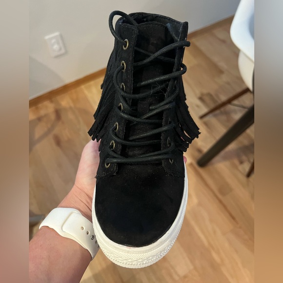 Not Rated Black, Size 7.5, Fringe Wedge Sneaker - Picture 5 of 10